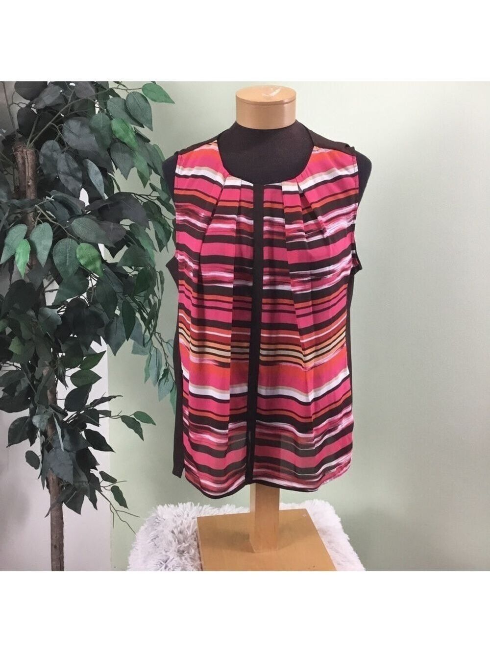 LIZ Claiborne Large multi color stripe tank